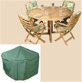Gardencontrol 84 Inch Round Table and Chairs Polyethylene Cover GA47916